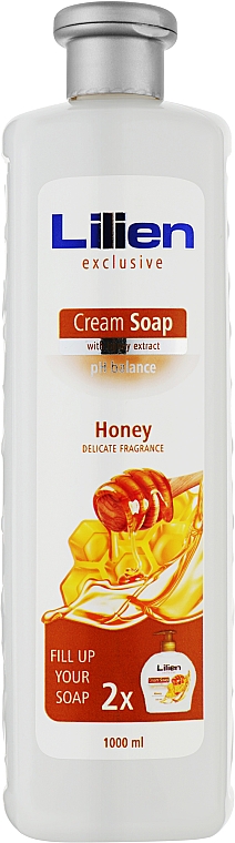 Рідке крем-мило "Мед і прополіс" - Lilien Honey & Propolis Cream Soap (змінний блок) — фото N1