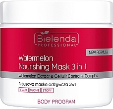 Парфумерія, косметика Кавунова живильна маска для тіла, рук і ніг - Bielenda Professional Body Program Watermelon Nourishing Mask 3 In 1