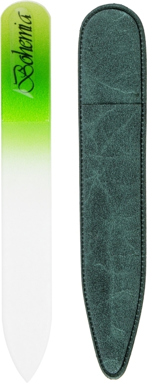 Пилочка хрустальная в чехле из кожи 99-902, 90мм, зеленая - SPL — фото N1