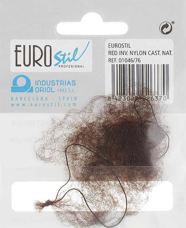 Сеточка для волос нейлон, коричневая, 01046/76 - Eurostil — фото N2