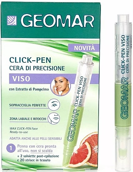 Олівець восковий для депіляції обличчя з екстрактом грейпфрута - Geomar Depilatory Wax Click Pen — фото N1