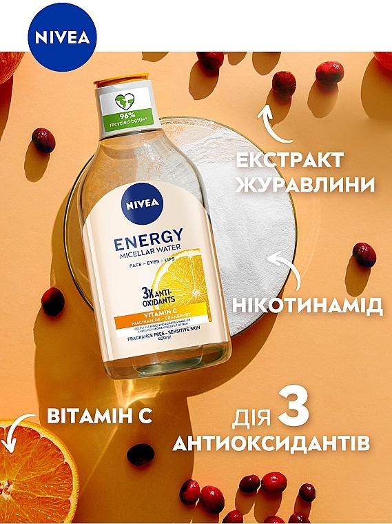 Мицеллярная вода с антиоксидантами - NIVEA Energy Micellar Water — фото N5