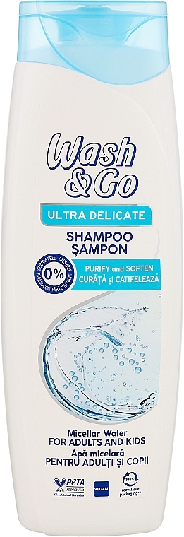 Шампунь на міцелярній воді для всіх типів волосся - Wash&Go Ultra Delicate Shampoo With Micellar Water — фото N2