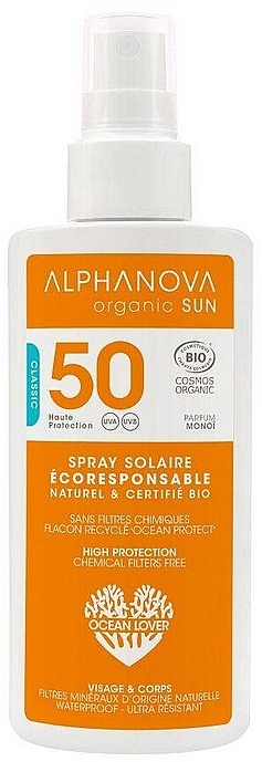 Сонцезахисний спрей з SPF50 - Alphanova Organic Sun — фото N1