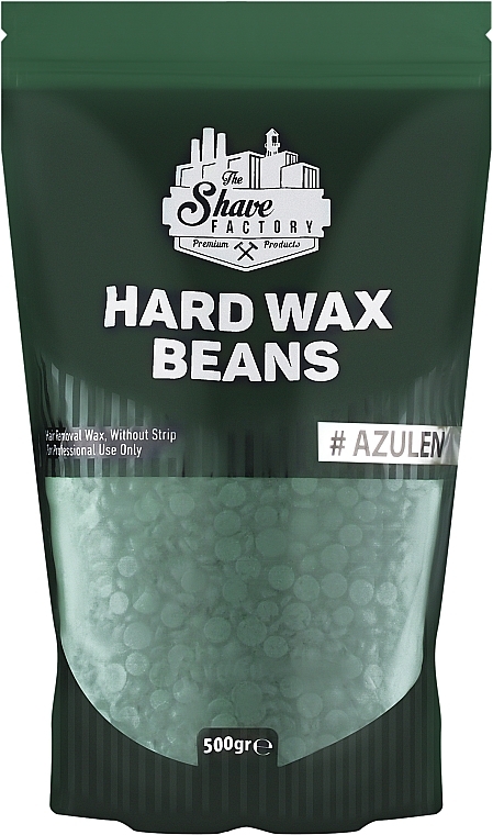 Віск для депіляції, зелений - The Shave Factory Hard Wax Beans Azulen — фото N1