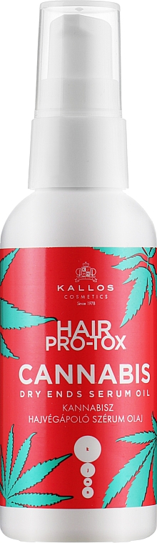 Олія-сироватка для волосся й сухих кінчиків з конопляною олією - Kallos Cosmetics Pro-Tox