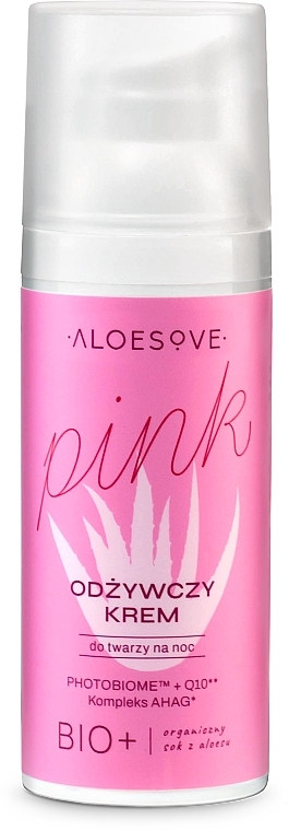 Нічний живильний крем для обличчя - Aloesove Pink Nourishing Face Cream — фото N1
