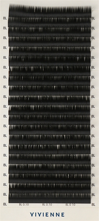 Накладні вії "Elite", чорні, 20 ліній (0,1, L, 8) - Vivienne — фото N1