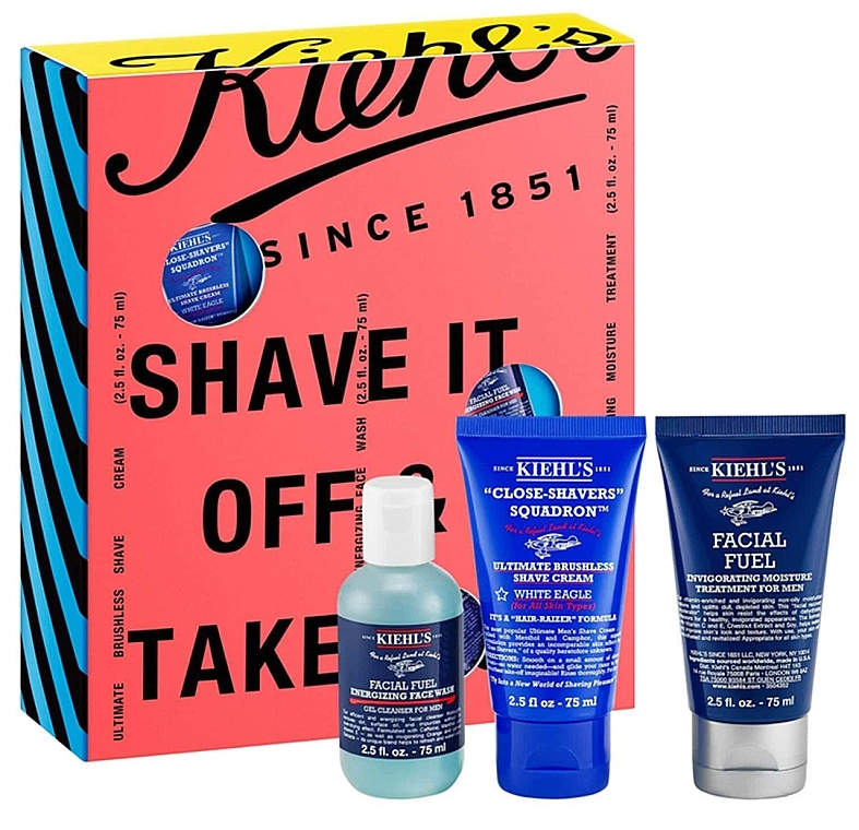 Набір - Kiehl' Shave It Off & Take It Off (f/gel/75ml + f/fluid/75ml + shave/cr/75ml) — фото N1