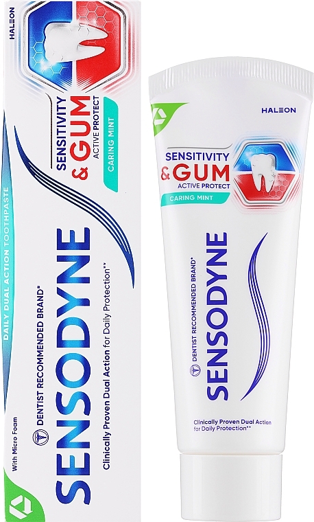 Зубная паста "Чувствительность зубов и защита десен" со вкусом мяты - Sensodyne Sensitivity And Gum Caring Mint  — фото N1