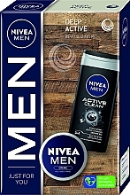 Духи, Парфюмерия, косметика Набор - Nivea Men Deep Active Body Care Gift Set (sh/gel/250ml + b/cr/75ml)