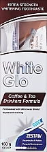 Набор "Для любителей чая и кофе", бело-розовая щетка - White Glo Coffee & Tea Drinkers Formula Whitening Toothpaste (toothpaste/100ml + toothbrush) — фото N2