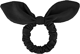 Резинка для волос замшевая с ушками, чёрная "Bunny" - MAKEUP Bunny Ear Soft Suede Hair Tie Black — фото N1