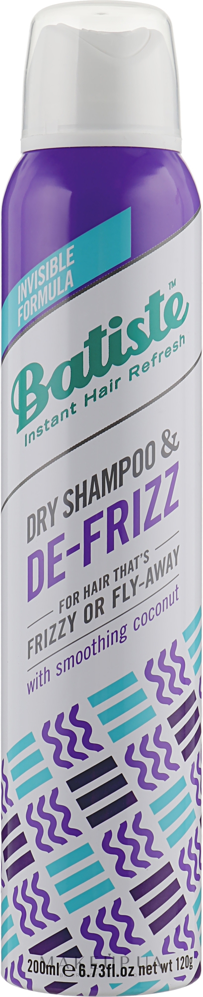 Сухой шампунь - Batiste Dry Shampoo & De-Frizz — фото 200ml
