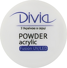 Парфумерія, косметика Акрилова пудра для нарощування нігтів, Di1814 - Divia Acrylic Powder Fusion UV/LED