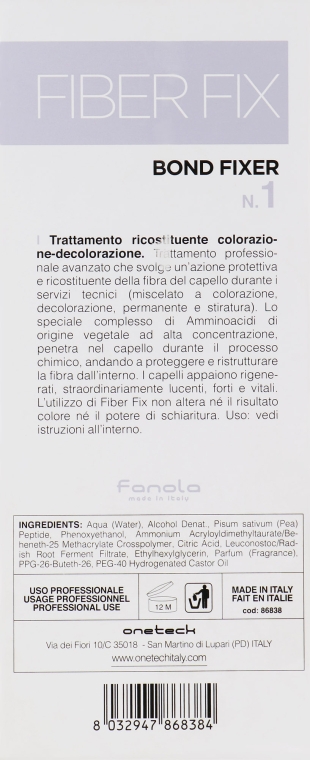 Восстанавливающее средство при окрашивании или осветлении волос - Fanola Bond Fixer №1 — фото N3