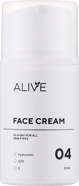 Крем для всіх типів шкіри для ранкового використання з антиооксидантом Q10 - ALIVE Cosmetics Face Cream 04 — фото N2