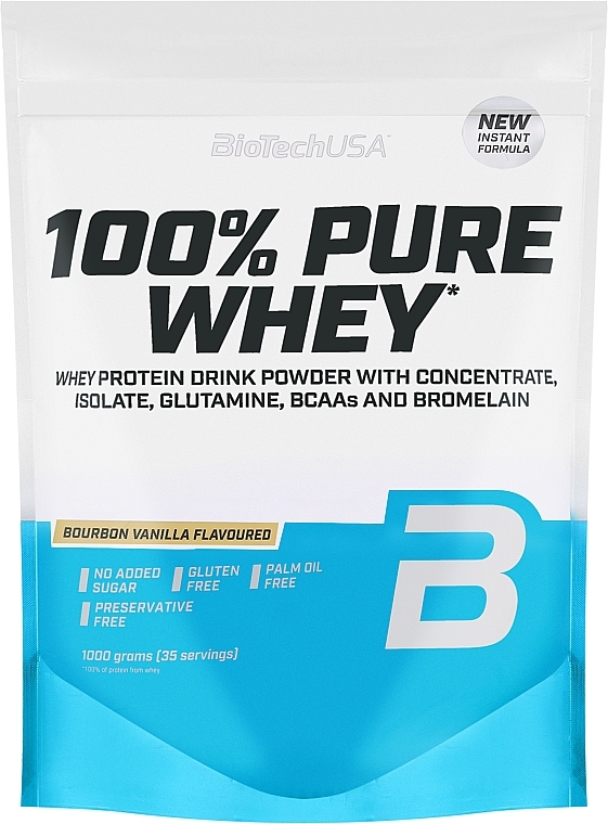 Протеїн "Бурбонська ваніль" - BioTech 100% Pure Whey Bourbon Vanilla — фото N1