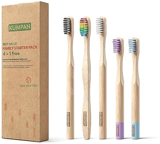 Набор зубных щеток, AS06, 5шт - Kumpan Family Starter Pack — фото N1