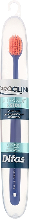 Зубна щітка "Ultra Soft" 512063, темно-синя з помаранчевою щетиною, в кейсі - Difas Pro-Clinic 5100 — фото N1