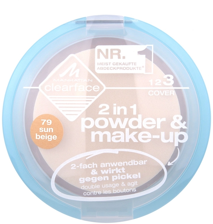 Пудра для лица - Manhattan Clearface Powder 2в1