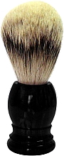 Помазок для бритья, пластик, черный - Golddachs Shaving Brush Silver Tip Badger Plastic Black — фото N1