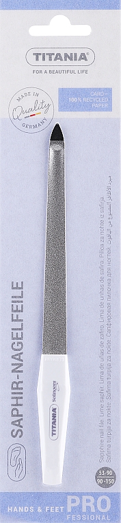 Пилочка для ногтей изогнутая с микросапфировым покрытием размер 7 - Titania Soligen Saphire Nail File