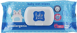 Вологі серветки "Гіпоалергенні", 60 шт. - Baby Zaya — фото N1