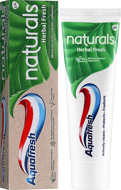 Зубная паста "Свежесть трав с натуральными компонентами" - Aquafresh Naturals Herbal Fresh — фото N5