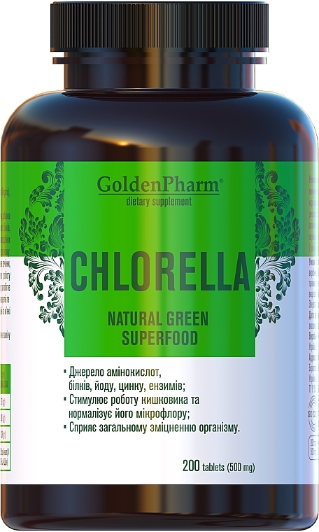 Пищевая добавка "Хлорелла" - Голден-Фарм Natural Green Superfood Chlorella