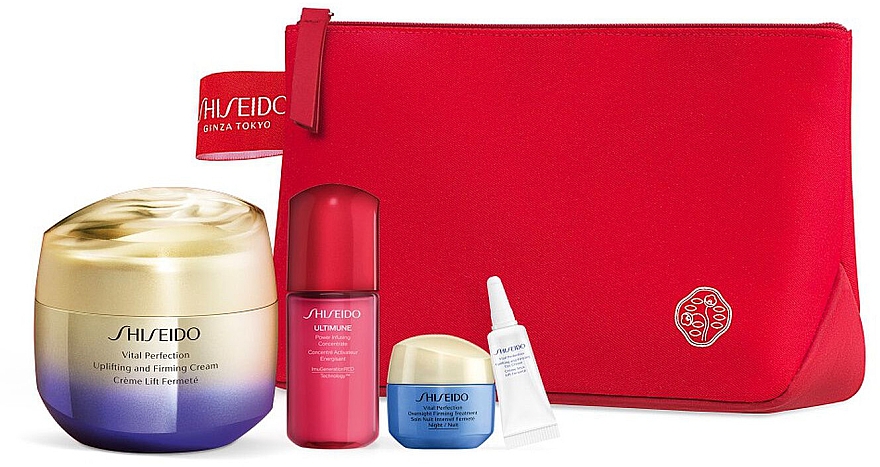 Набор, 5 продуктов - Shiseido Vital Perfection Uplifting And Firming Cream Pouch Set — фото N2