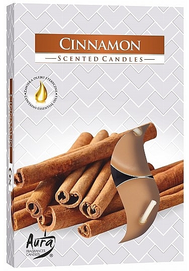 Набір чайних свічок "Кориця" - Bispol Cinnamon Scented Candles — фото N1