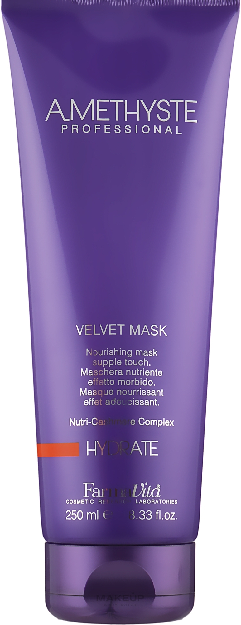 Маска для сухих и ослабленных волос - Farmavita Amethyste Hydrate Velvet Mask — фото 250ml