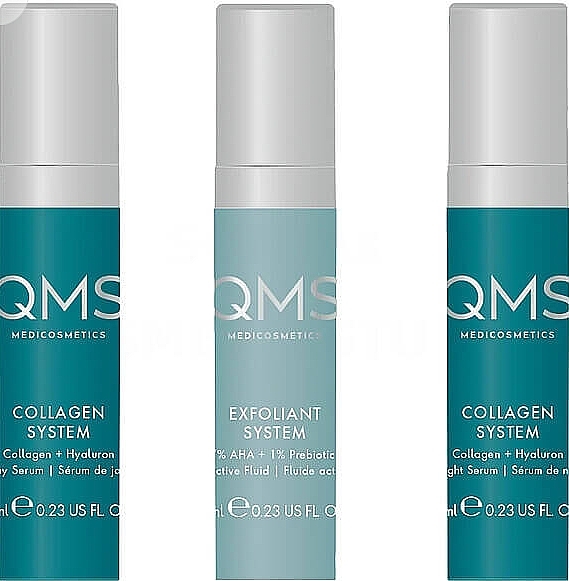 Набір - QMS Collagen + Exfoliant Set Medium (serum/7ml*2 + fluid/7ml) — фото N1