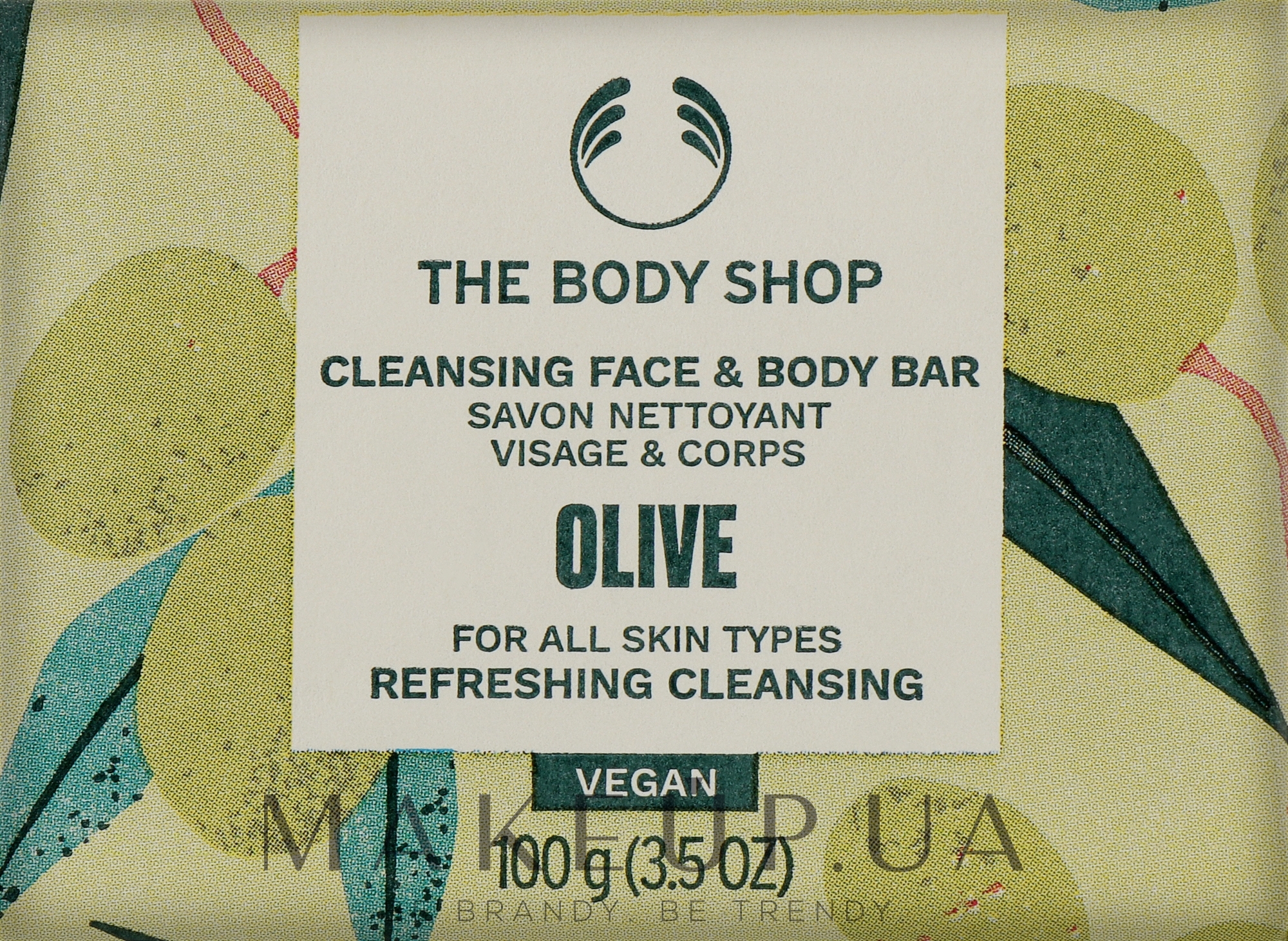Мыло для лица и тела "Оливка" - The Body Shop Olive Cleansing Face & Body Bar  — фото 100g