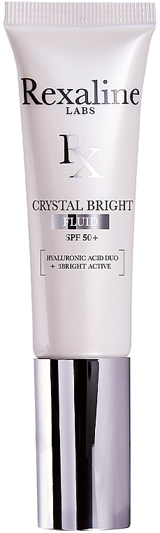 РОЗПРОДАЖ Сонцезахисний матувальний флюїд для обличчя - Rexaline Crystal Bright Fluid SPF50+ * — фото N1