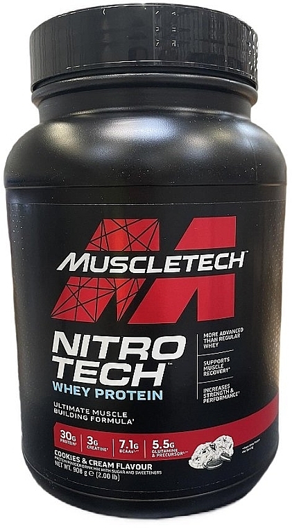 Протеїн рослинний "Печиво та вершки" - Muscletech Nitro-Tech, Cookies & Cream — фото N1