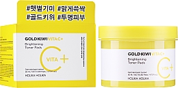 Освітлювальні подушечки для обличчя - Holika Holika Gold Kiwi Vita C+ Brightening Toner Pads — фото N2