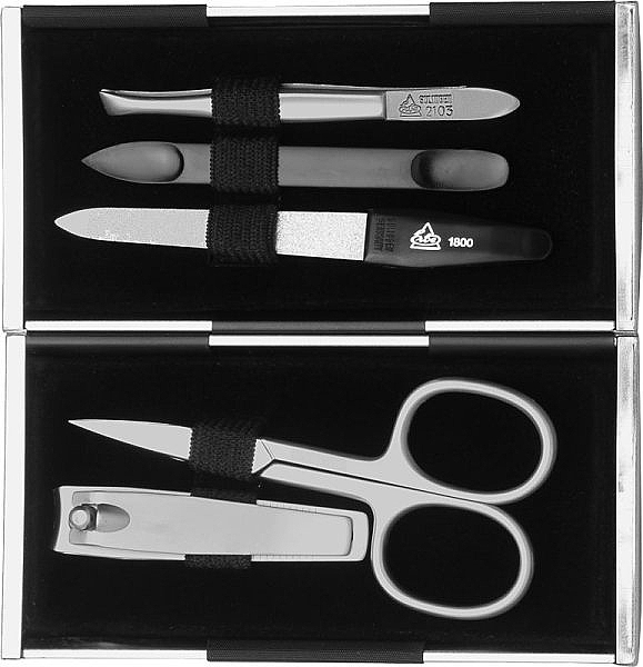 Манікюрний набір, 5 предметів, black/silver-matt - Erbe Solingen Magic Box — фото N2
