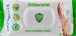 Серветки вологі "Антибактеріальні. Подорожник", 120 шт. - Naturelle Antibacterial With Plantain Extract Wet Wipes — фото N1