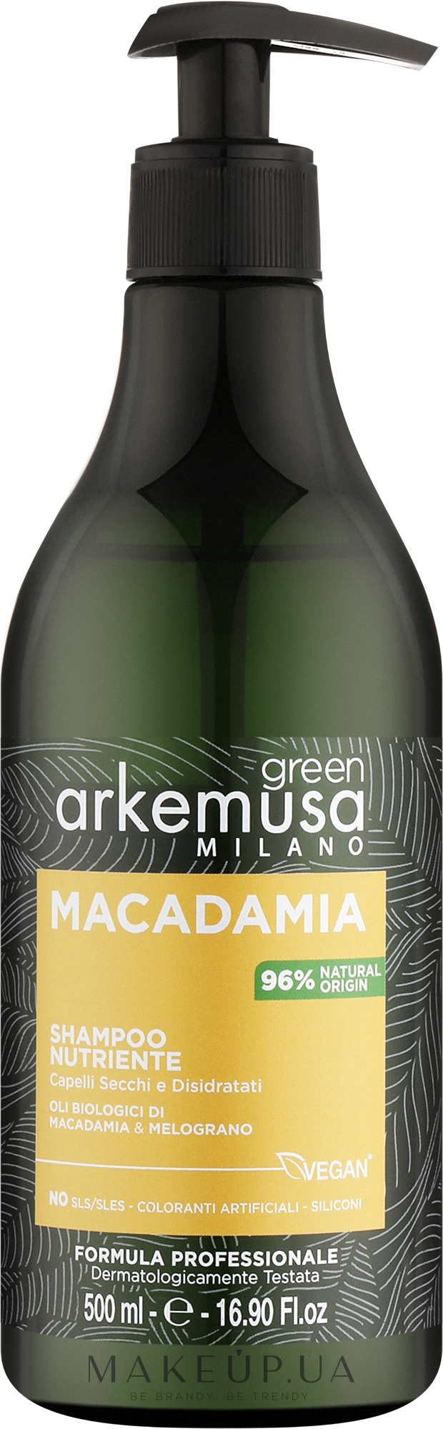 Питательный шампунь для сухих волос с макадамией - Arkemusa Green Macadamia Shampoo — фото 500ml