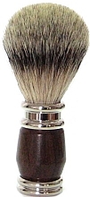 Помазок для гоління, тонкий ворс, рожеве дерево - Golddachs Shaving Brush Finest Badger Rose Wood Silver — фото N1