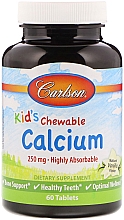 Парфумерія, косметика Жувальні таблетки з кальцієм для дітей - Carlson Labs Kid's Chewable Calcium