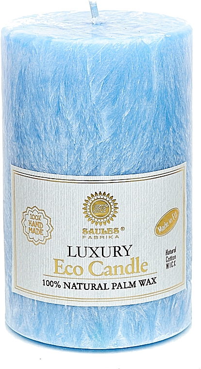 Свеча из пальмового воска, 12.5 см, голубая - Saules Fabrika Luxury Eco Candle — фото N1