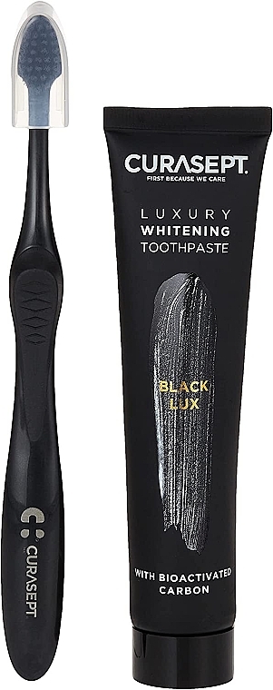 Набір - Curaprox Curasept Black Whitening Luxury (t/paste/75ml + toothbrush) — фото N1