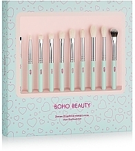 Набір пензликів для макіяжу, 10 предметів - Boho Beauty Love Color Eye Brush Set — фото N1