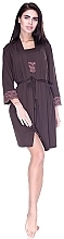 Комплект: халат і сорочка F50023, коричневий - Fleri Night Line — фото N1