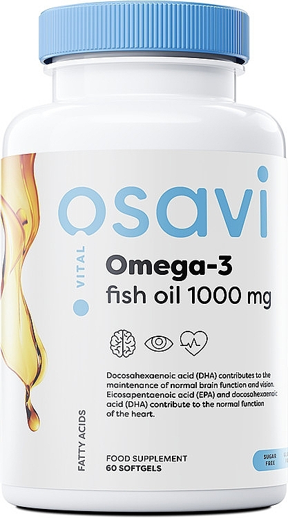 Капсули "Омега-3 Риб'ячий жир" 1000 mg, молекулярно дистильований - Osavi Omega-3 Fish Oil Molecularly Distilled — фото N1