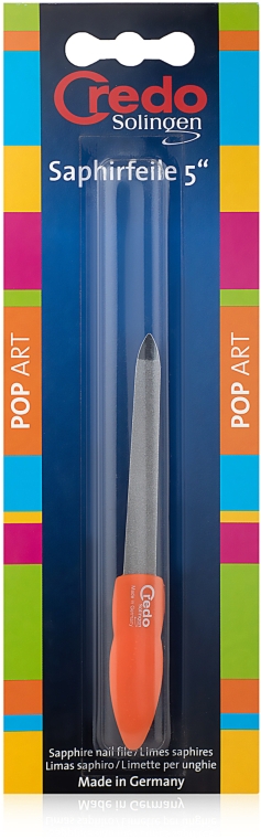 Сапфировая пилка двухсторонняя 13см, оранжевая - Credo Solingen Pop Art — фото N1
