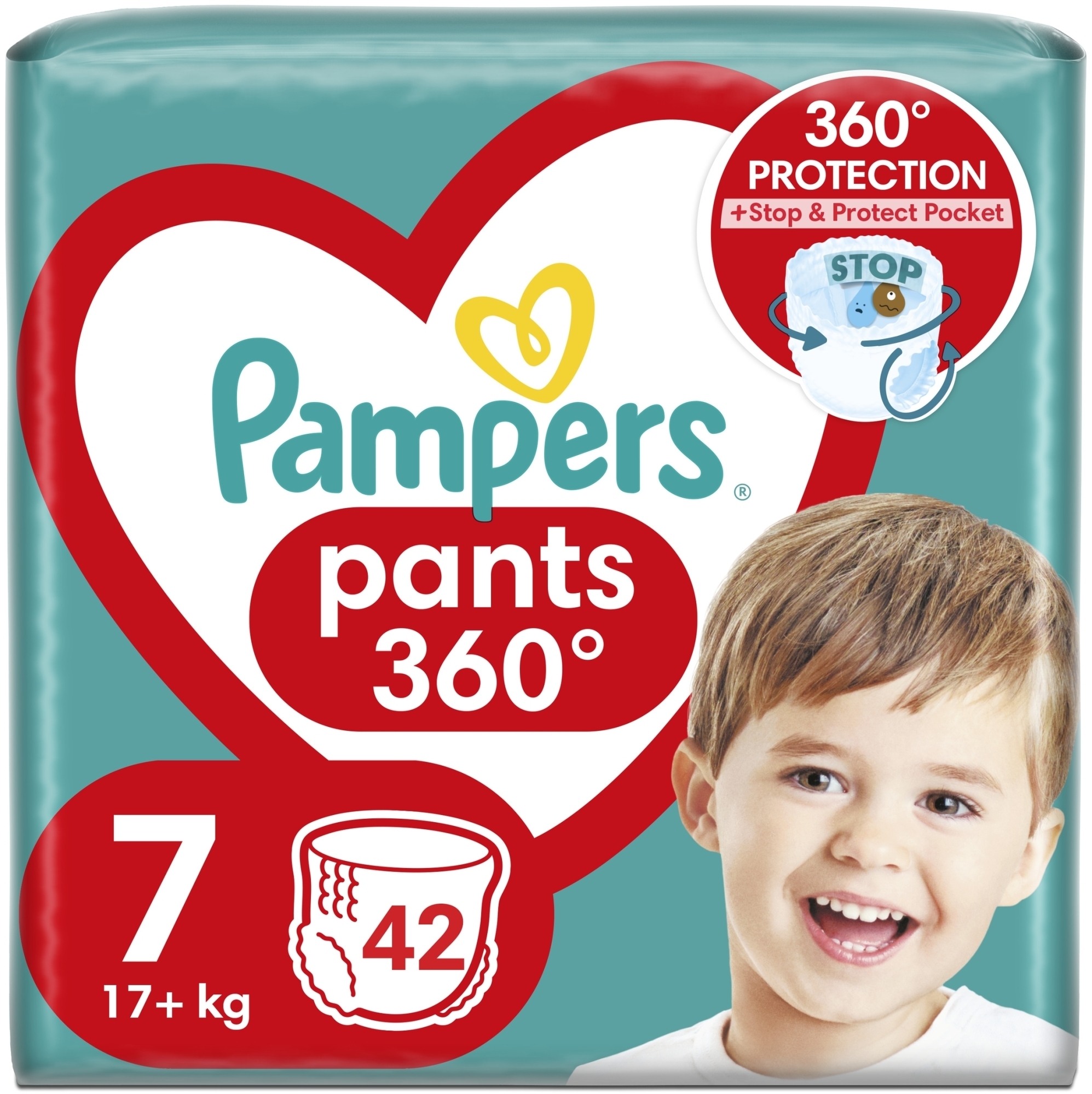 Підгузки-трусики Pants Giant Plus, розмір 7, 17+ кг, 42 шт. - Pampers — фото 42шт